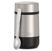 Thermos Stainless Steel Food Jar with folding Spoon, Matte Steel