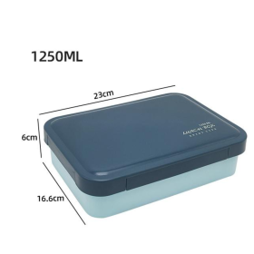 Large-capacity three-compartment sealed microwave bento lunch box