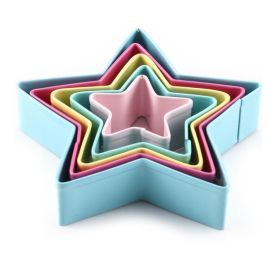 Set of 5 Stainless Steel 3D Star-Shaped Cookie Cutters