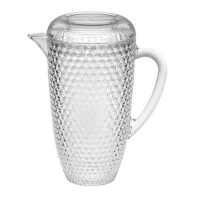 Designer Diamond Cut Clear Acrylic Pitcher with Lid