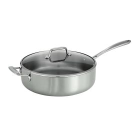 Tri-Ply Clad 6 Qt Covered Stainless Steel Deep Sautè Pan