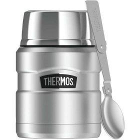 Thermos Stainless King Food Jar with Folding Spoon, Matte Stainless