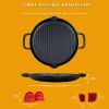 12.6-Inch Pre-Seasoned Cast Iron Grill Pan with Dual Handles