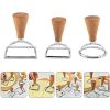 5pc Set of Geometric Cookie Cutters – Stainless Steel with Wooden Handles