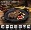 12.6-Inch Pre-Seasoned Cast Iron Grill Pan with Dual Handles