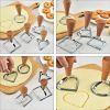 5pc Set of Geometric Cookie Cutters – Stainless Steel with Wooden Handles