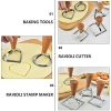 5pc Set of Geometric Cookie Cutters – Stainless Steel with Wooden Handles