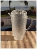 Designer Diamond Cut Clear Acrylic Pitcher with Lid