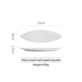 Japanese Style Sushi Plate Ceramic Dessert Plate (Option: 13 Inch White Pointed Plate)