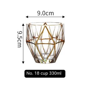 European Golden Rim Glass Drawing Golden Line (Option: Gold Painting No 18 Cup 330ml)