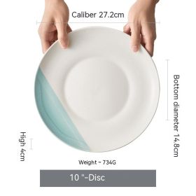 Plate Dishes Household Flat Shallow Western Foodsteak Dish Restaurant Soup Plate (Option: Style 11)