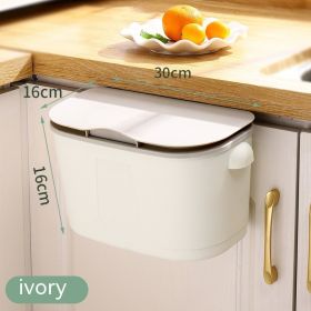 Wall-mounted Trash Can Bathroom Kitchen (Option: Wall Mounted Ivory White)