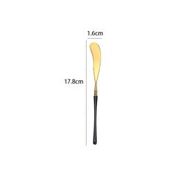 Stainless Steel 304 Knife, Fork And Spoon Tableware Black Gold (Option: Butter Knife Black Gold)