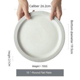 Plate Dishes Household Flat Shallow Western Foodsteak Dish Restaurant Soup Plate (Option: Style 15)