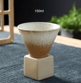 Japanese Style Coarse Pottery Mug Cross-border Hot Drink Retro Creative Hand-pulled Glaze Latte Art Coffee Ceramic Cup (Option: Medium White A-101 200ml)