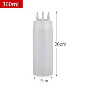 Plastic Sauce Squeezer Three Holes Jam Squeeze Bottle Sauce Bottle (Option: Three Hole White 12oz360ml)