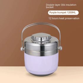 Insulated Lunch Box Portable Insulated Barrel (Option: Food Grade 304 12L-Purple)