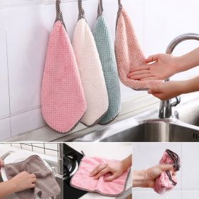 Kitchen dish towel - absorbent scouring pad (Color: 25x25cm White, size: 5PC)