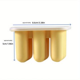 1pc New Product 9 Linked Ice Column Mold Silicone Small Ice Strip Ice Cube Mold With Lid DIY Filling Bottle Easy Release Mold (Color: Yellow)