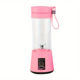 Portable 6-Blade USB Rechargeable Juicer Cup (Color: Pink)