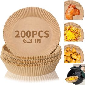 Air Fryer Disposable Paper Liner Non-stick Disposable Liners, 200PCS Air Fryer Disposable Paper Liners, 6.3In Round Air Fryer Parchment Paper (Num: 200pcs)