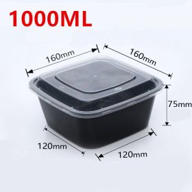 10pcs Disposable Plastic Food Containers Fruit Salad Bento (Option: E 10PCS 1000ML)