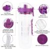 Fruit Infuser Water Bottle, Juice Shaker w/ Flip Top Lid, 32OZ