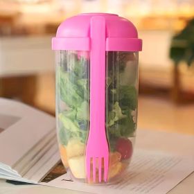 Portable Salad Cup (Color: Pink)