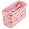 3-in-1 Bento Lunch Box Set with Dividers and Utensils