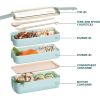 3-in-1 Bento Lunch Box Set with Dividers and Utensils